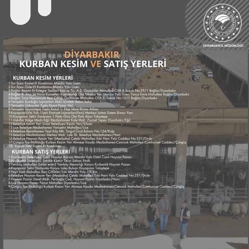 İlimizdeki Kurban Satış ve Kesim Yerleri Belirlendi